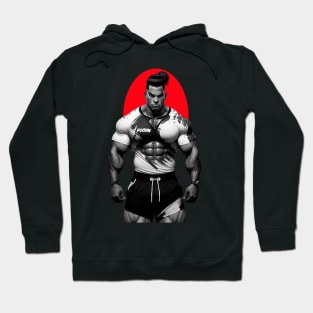 Latino bodybuilder with frown and in a bad mood Hoodie